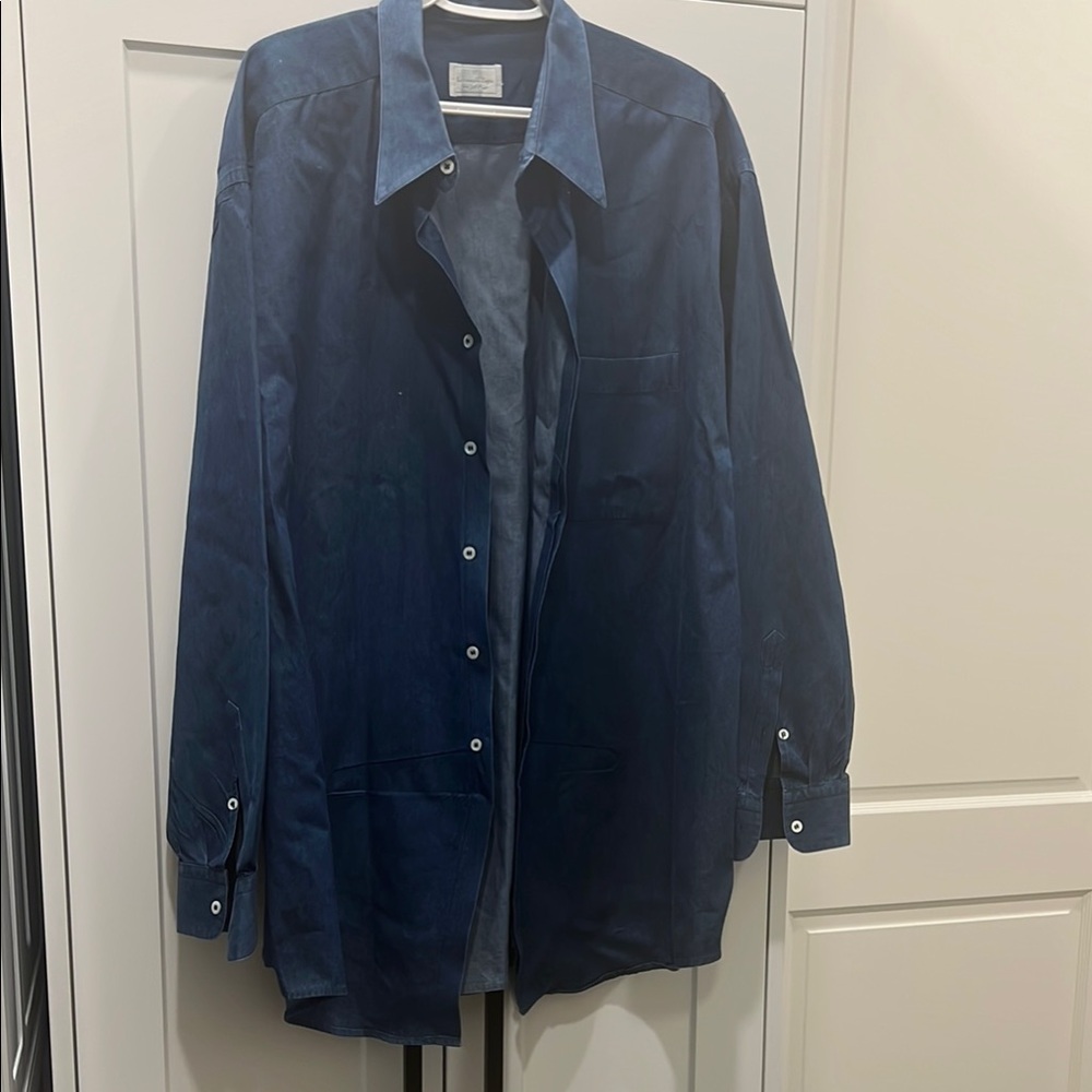 Ermenegildo Zegna Blue Casual Button Down Shirt